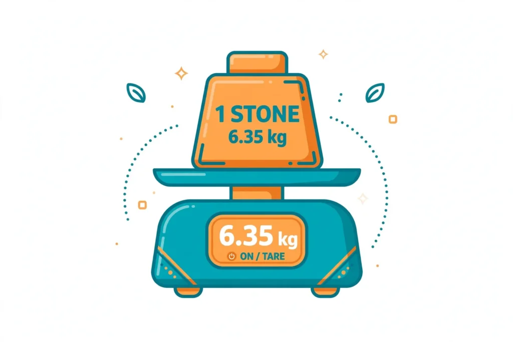 1 stone to kg example on scale