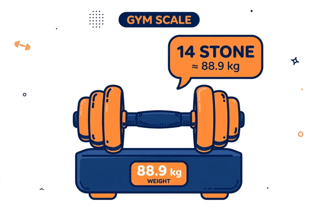 14 stone to kg example on scale
